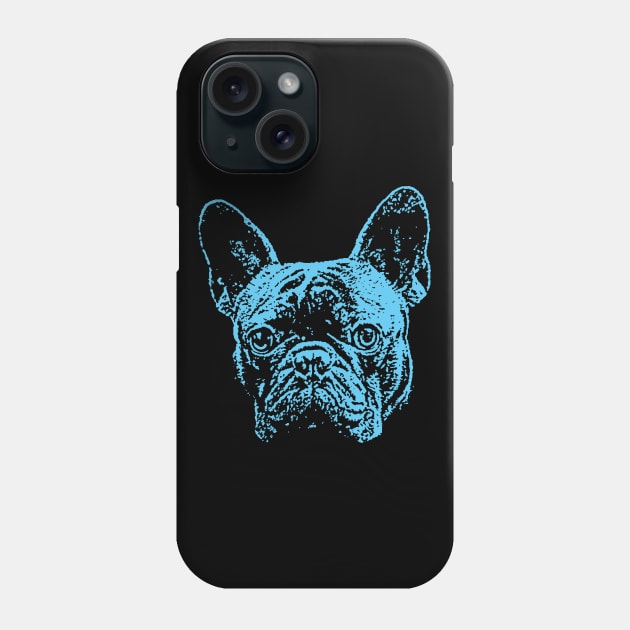 Blue French Bulldog Phone Case by childofthecorn