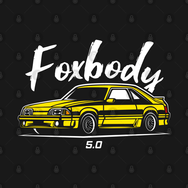 Yellow Racing Fox Body Stang by GoldenTuners