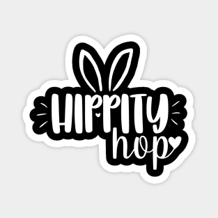 Hippity Hop cute easter day simple text design Magnet