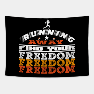 Running Away Find Your Freedom Vintage Retro Quotes Tapestry