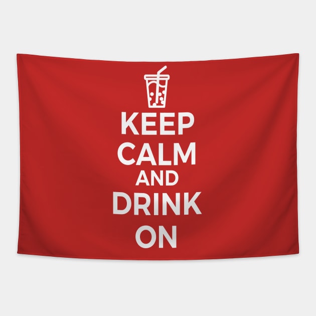 Keep Calm and Drink On Boba Tea Tapestry by skauff