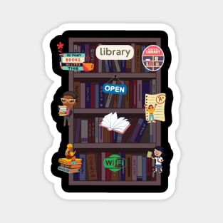 Open library , book lover Magnet