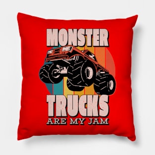 Monster Truck Retro Back To School Pillow