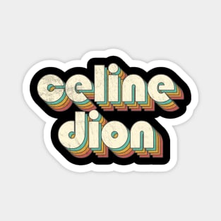 Retro Vintage Rainbow Celine Letters Distressed Style Magnet