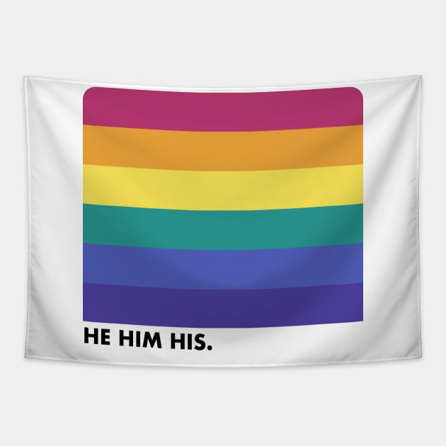 He / Him Pronouns --- Retro Style Design Tapestry by DankFutura