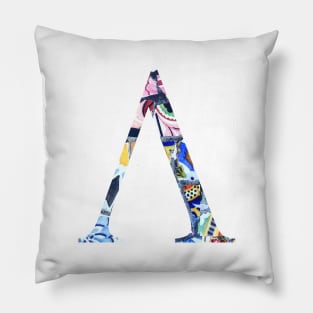 Barcelona Gaudi Mosaic Lambda Greek Sorority Letter Pillow