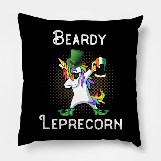 Dabbing Leprecorn Beer Shamrock Leprechaun St Patrick's St Paddy's Day Pillow by familycuteycom