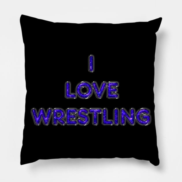 I Love Wrestling - Purple Pillow by The Black Panther