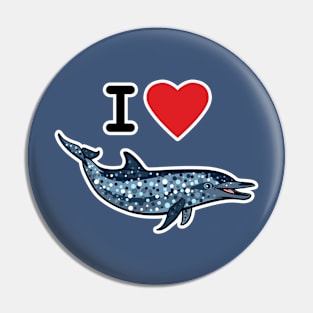 I Love Atlantic Spotted Dolphins Pin