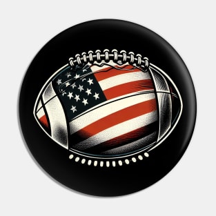 Football Ball American Flag U.S.A. Pin