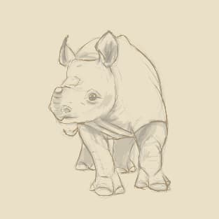 Baby Rhinoceros Sketch T-Shirt