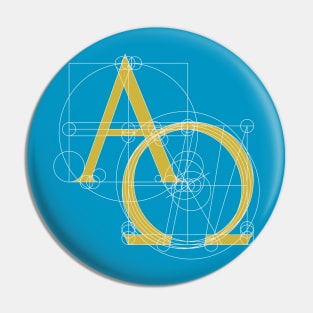 Alpha Omega Christian Jesus Symbol Pin