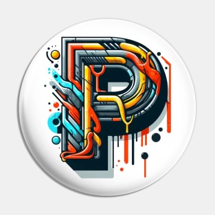 Letter P design graffity style Pin
