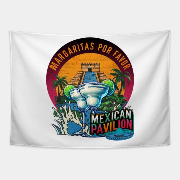 Drinking Margaritas in Mexico around the World Showcase Tapestry by Joaddo