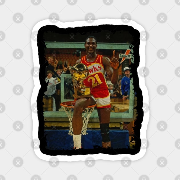 Dominique Wilkins - Winner of Slam Dunk Contest, 1985 Magnet by Omeshshopart