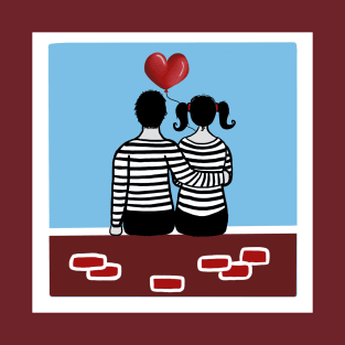 Mimes, Heart Shaped Balloon, Love, Retro Mimes T-Shirt