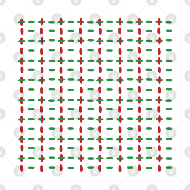 Christmas red and green horizontal and vertical stitches by marufemia