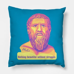 Plato Portrait and Quote Pillow