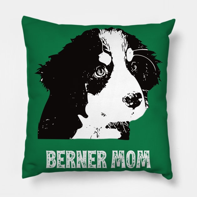 Berner Mom Bernese Mountain Dog Poodle Design Pillow by DoggyStyles