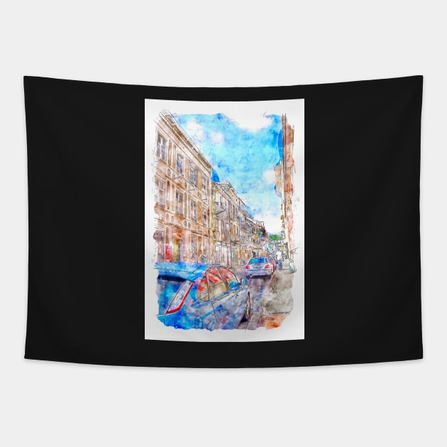 Street of Fort-de-France Tapestry by cinema4design