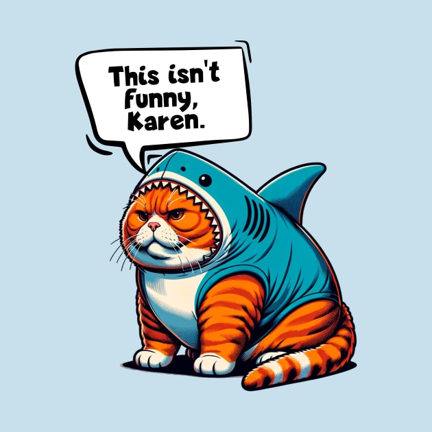 Fat Orange Cat in Shark Costume 😾🦈 by Critter Chaos