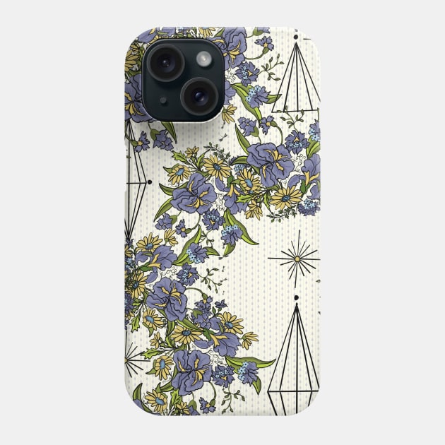 Retro Mid Century Floral Blast from the Past Phone Case by Salzanos