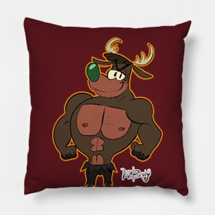 Green-Nosed Reindeer Pillow