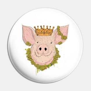 Lucky pig with crown Pin