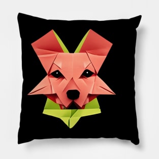 Geometric dog abstract and colorful origami style Pillow