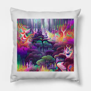 Psychedelic Forest Pillow