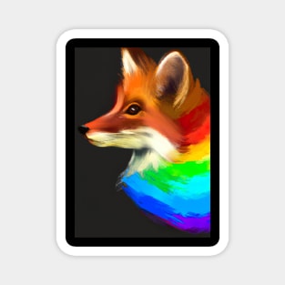 Rainbow Fox Magnet