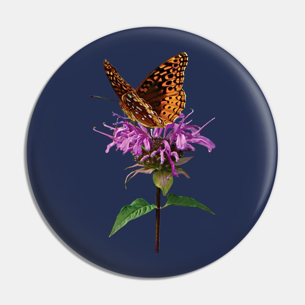 Bee Balm - Fritillary on Lavender Bee Balm Pin by SusanSavad