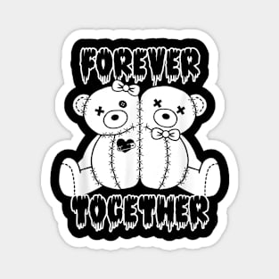 Forever Together Stuffed Animal Bear Couple Sewn Stitches Magnet