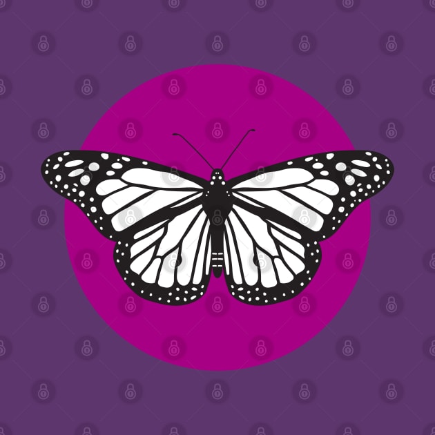 Monarch butterfly on purple by Jennifer Ladd