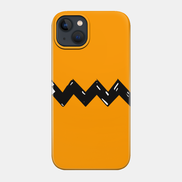 CB Zig Zag Pattern Orange Shirt - Charlie Brown - Phone Case