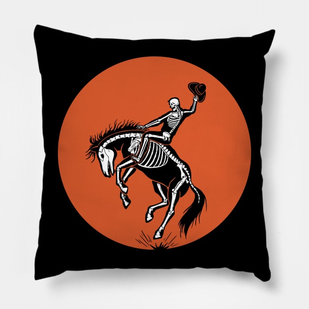 Skeleton cowboy Pillow by coffeeman