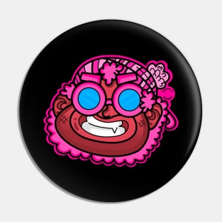 Big Smile Cartoon Head Illustration Pin