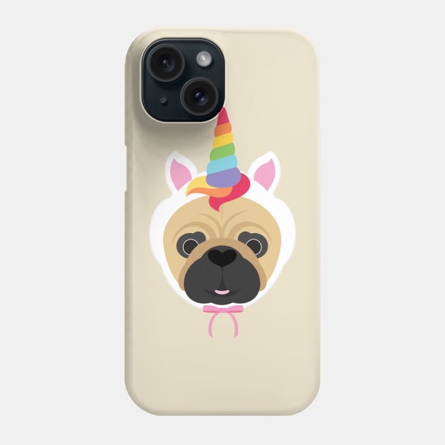 unicorn pug dog Phone Case by creativemonsoon