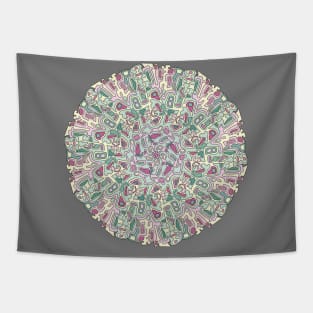 Mid Century Modern Mandala Tapestry