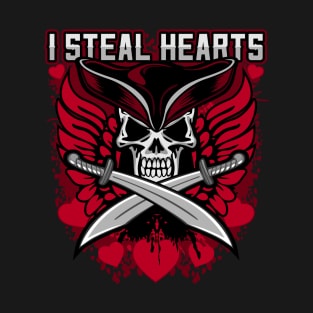 I Steal Hearts Valentines Day Pirate T-Shirt