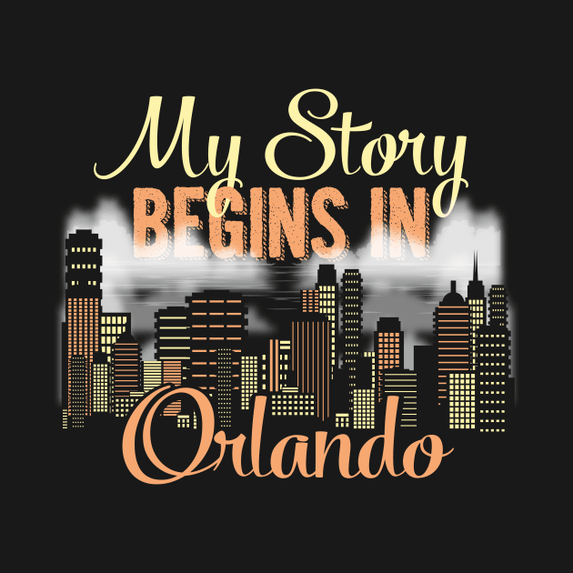 Orlando Florida Skyline Tshirt for Men, Women, & Kids by bamalife