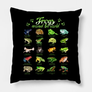 Frogs around the world - types of frogs Pillow