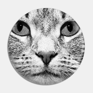 Black and white Cat Face Pin