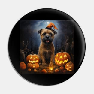 border terrier Halloween Pin