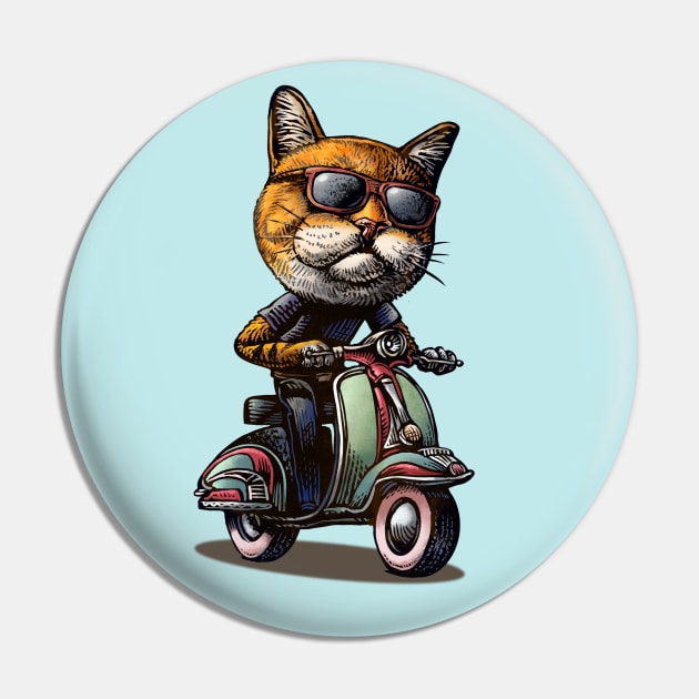 Cool Cat Pin by ChetArt