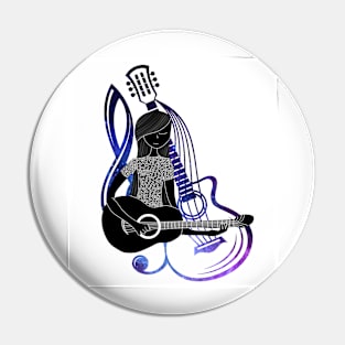 Guitar girl Pin