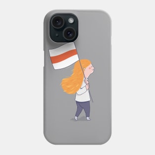 Girl with Belarusian flag Phone Case