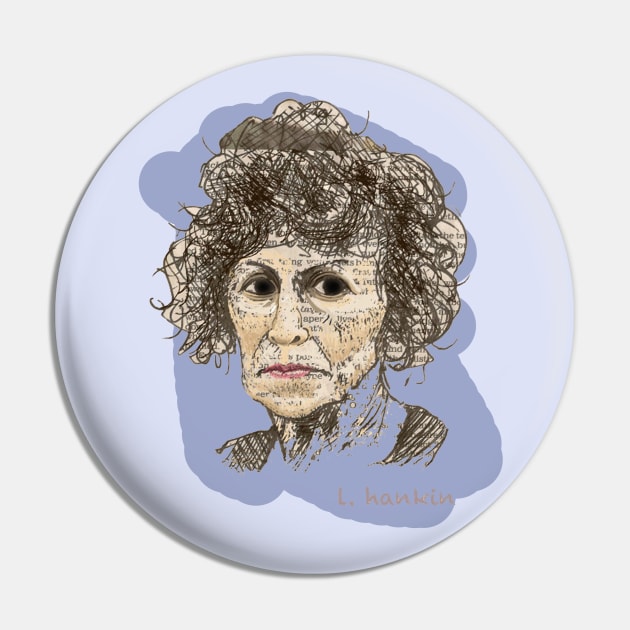 Lady & Hair on Lilac Background Pin by LarryHankin