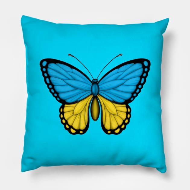 Ukrainian Flag Butterfly Pillow by jeffbartels