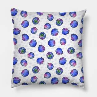 Watercolor Blue Berries Pillow